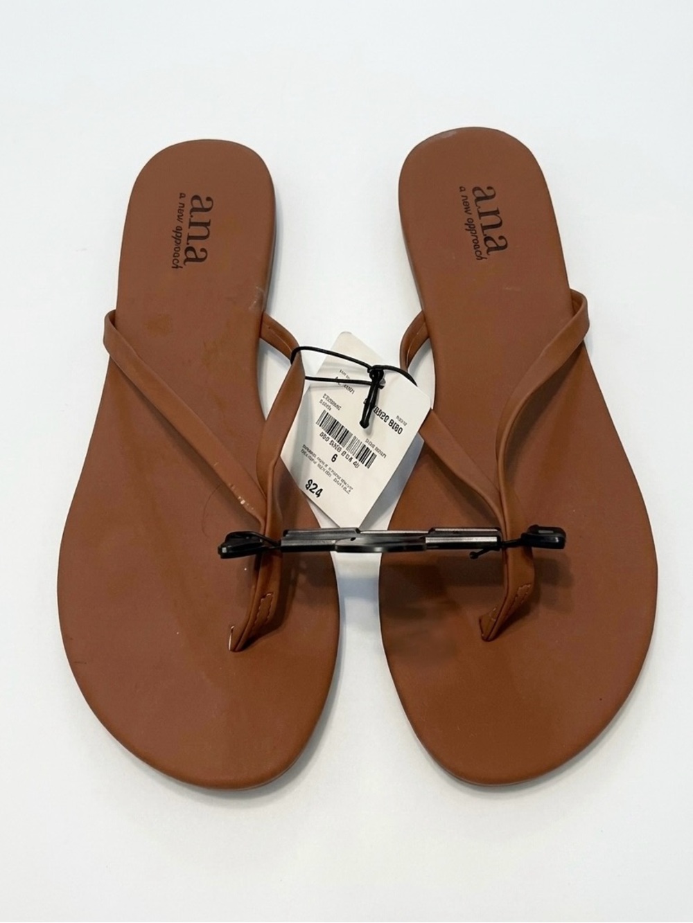 a.n.a Tan Brown T-Strap Flip Flops - Picture 2 of 5